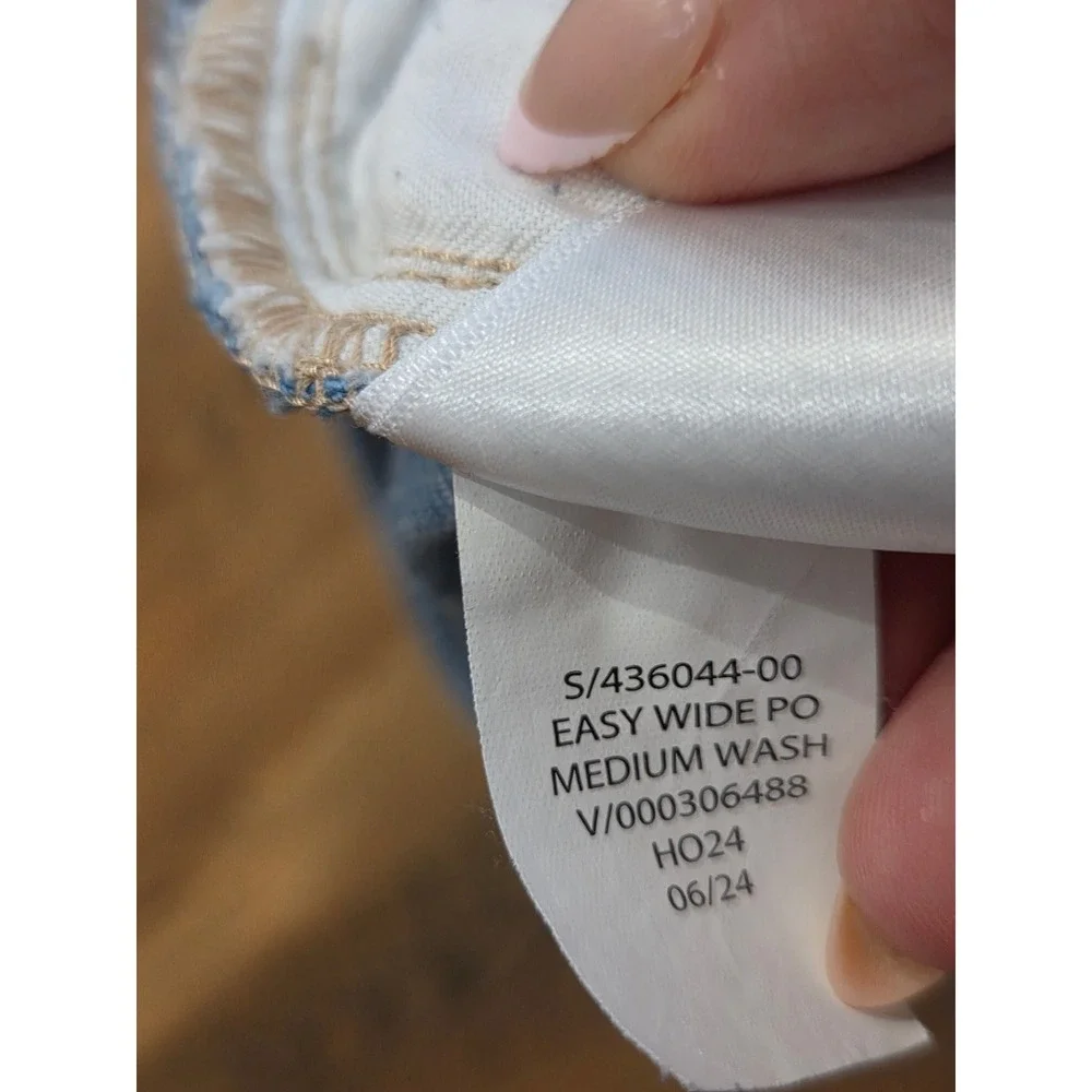 Gap Kids XXL Easy Wide Leg Pull On Jeans Medium Wash Blue Cotton Relax Distress